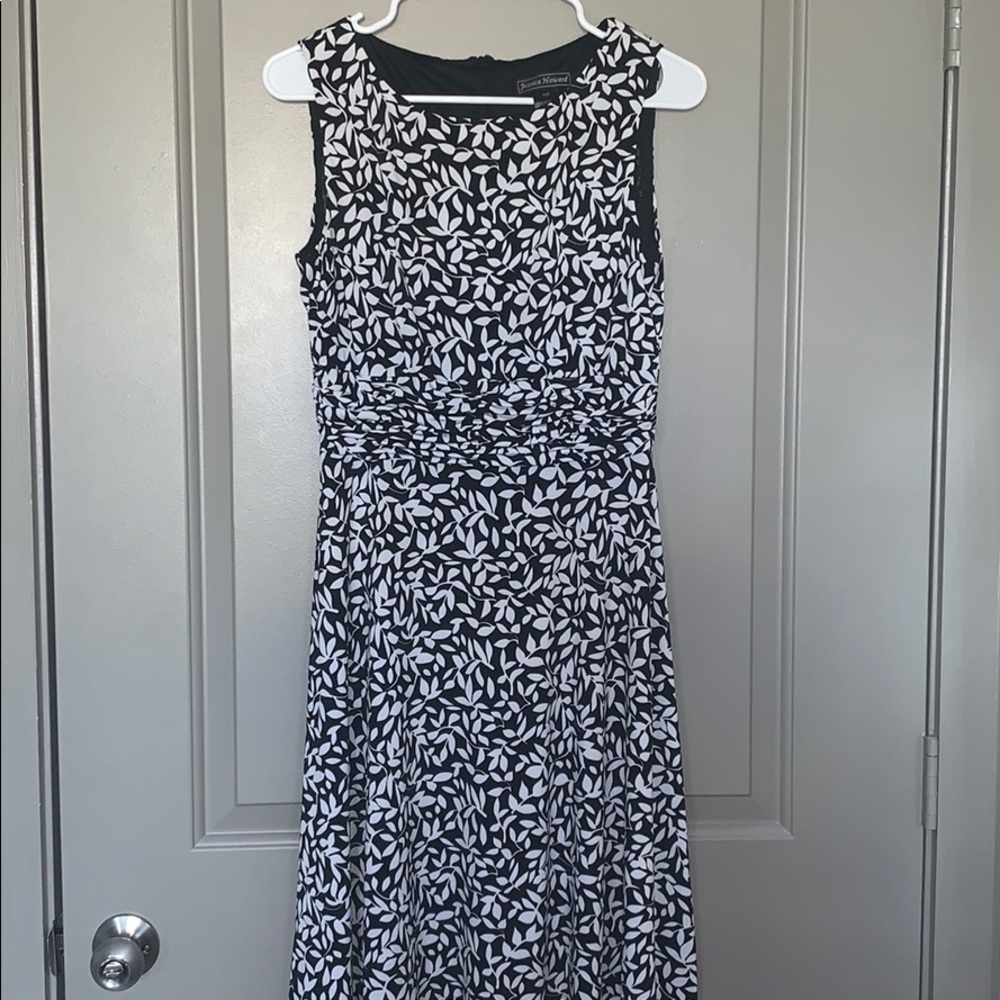 Black Leaves Pattern Dress